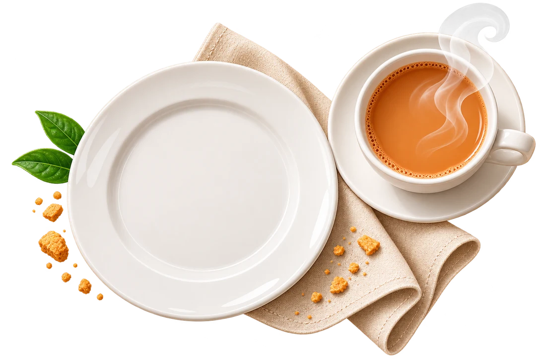 Pandur Tea Plate and Karak Chai Cup