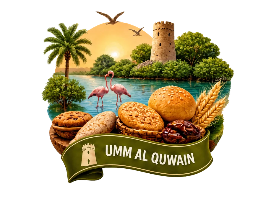 Umm Al Quwain City Diorama Illustration